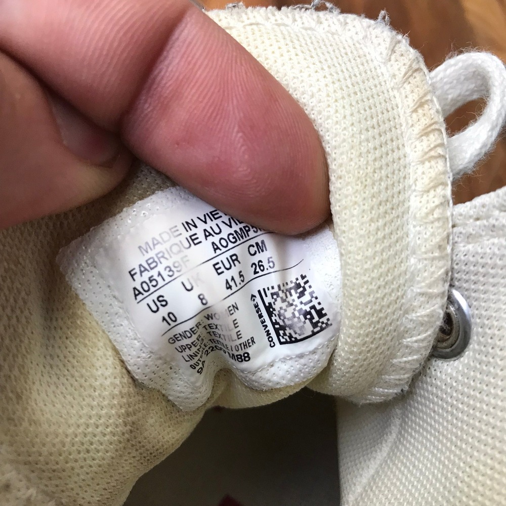 Converse Chuck Taylor All Star High Top Valentines Day Sneakers Women 10 White - Picture 14 of 16